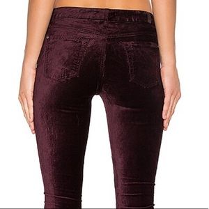 7 FOR ALL MANKIND Boysenberry Velvet Cropped Pants